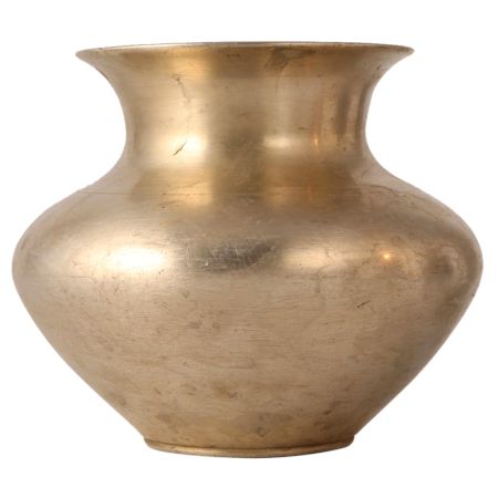 Plain Shiny White Metal Alloy Pot for Home Decor