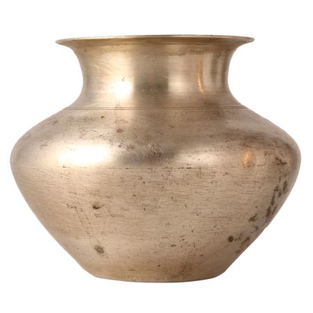 Indian Vintage White Metal Alloy Pot