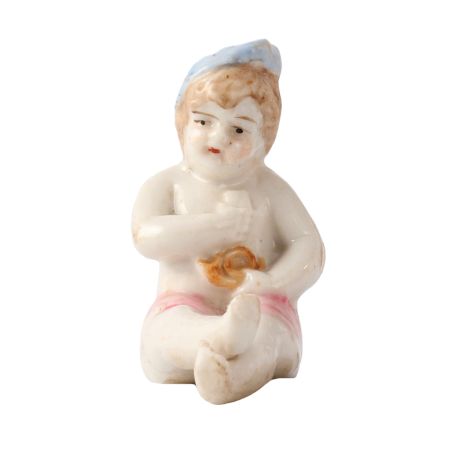 Infant Boy Sitting And Eating Food Statue
