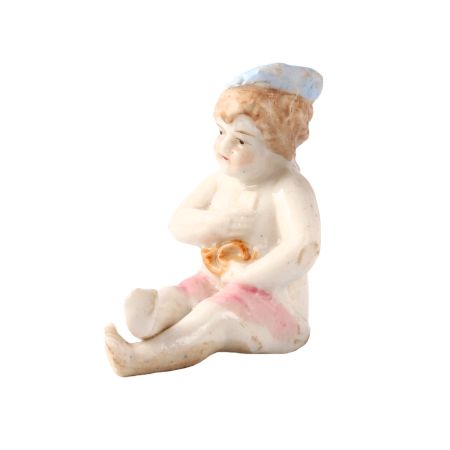 Infant Boy Sitting And Eating Food Statue