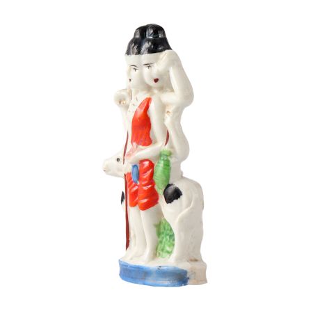 Hand Painted Porcelain Lord Dattatreye Statue