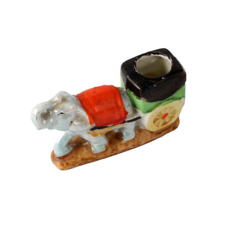 Vintage Ceramic Trunk Up Elephant Planter