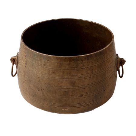 Big Brass Planter With Ring Handles