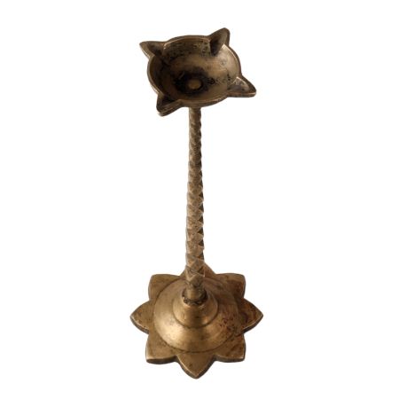 Pure Brass Long Pooja Diya Oil Lamp