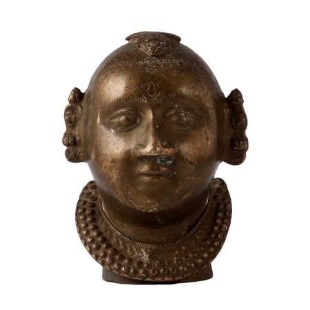 Brass Tribal Statue Or Bust of a Woman