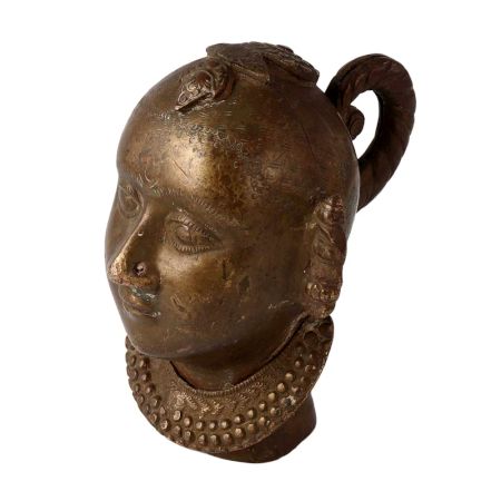 Brass Tribal Statue Or Bust of a Woman