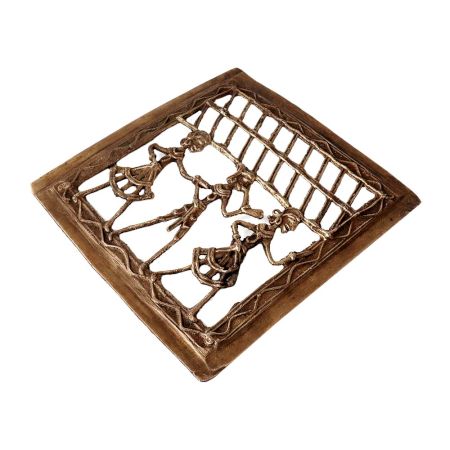 Brass Square Jali Wall HangingÂ Dhokra Art