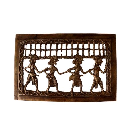 Brass Dhokra Wall Hanging Of Dancer and Musicians