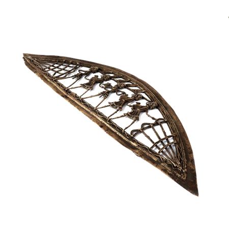 Brass Dhokra Wall Hanging Inverted Boat Tribal Figurines