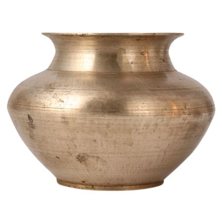 Plain White Metal Alloy Kalash Water Pot