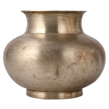Round Plain White Metal Water Pot