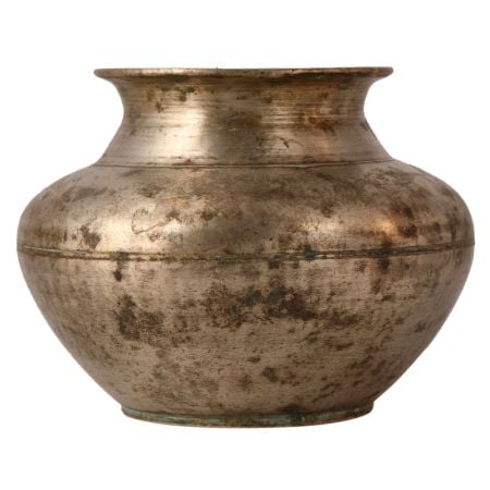 Vintage Used White Metal Gangajal Water Pot