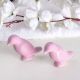 Solid Pink Ceramic Bird Cabinet Knob