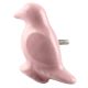 Solid Pink Ceramic Bird Cabinet Knob