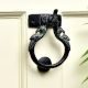 Black Brass Elephant with Two Peacocks Design Door Knocker