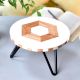Wooden Hexagon Resin Geometric Cake Stand With Iron Legs
