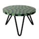 Green Chequered Wood And Resign Cake Stand Stool With  Iron Legs