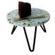 Blue Speckled Resin Cake Stand With Iron Legs