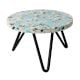 Blue Speckled Resin Cake Stand With Iron Legs