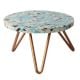 Blue Speckled Resin Cake Stand With Iron Legs