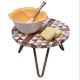 Wood And Resin Plant Or Cake StandÂ With Iron Legs