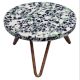 Terrazzo Wood Resin Cake Stand With Iron Legs