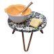 Terrazzo Wood Resin Cake Stand With Iron Legs