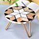 Wood Resin Modern Flower Cake Stand With Iron Legs