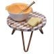 Wood and Resin Cake Stand with Iron Legs