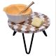 Chevron Magic Cake Stand Made With Wood And Resin With Iron Legs