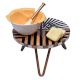 Sun Beam Wood And Resin Geometric Cake Stand With Iron Legs