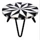 Retro Black And White Cake Stand Made With Wood And Resin With Iron Legs