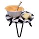Retro Black And White Cake Stand Made With Wood And Resin With Iron Legs