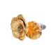 Golden Rose Flower On Leaf Aluminum Knob