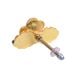 Golden Rose Flower On Leaf Aluminum Knob