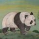Panda in the Bamboo Grove Water Color painting