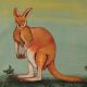 Watercolor Painting of an Australian Red Kangaroo