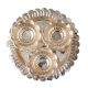 Brass Pooja Thali With 3 Flower Shaped Bowls In Silver Finish
