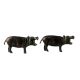 Hippopotamus Brass Figurine  Or Statue In Pair
