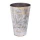 Carved Brass Lassi Glass With Flower And Leaves Design
