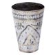Brass Lassi Glass Carved With Leaf and Arch Design