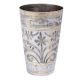 Floral Border Brass Lassi Glass