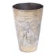 Brass Lassi GlassÂ Carved With Leafy Flower Pattern