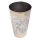 Brass Lassi GlassÂ Carved With Leafy Flower Pattern