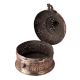 Round Handmade Copper Jewelry Box with Lid on top