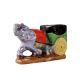 Hand Painted Elephant Cart Planter Or Spoon Stand