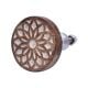 Handmade White and Brown Geometric Wooden Round Drawer Knobs