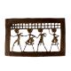 Brass Rectangle Wall Hanging Tribal Relief With Scene