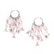 92.5 Sterling Silver Pink Hook Hanging Earrings