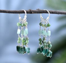 Beads Hanging Earrings With 92.5 Sterling  Silver